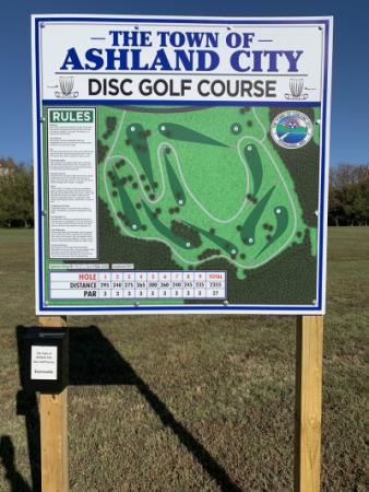 Photo of Ashland City disc golf course map.