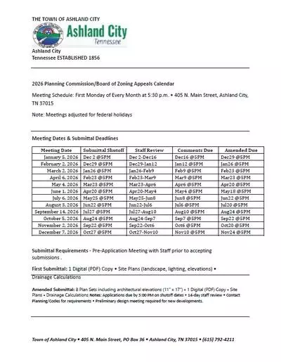 BZA and PC Calendar