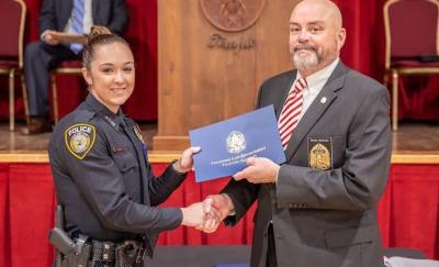 Officer graduating Law Enforcement Acamdemy
